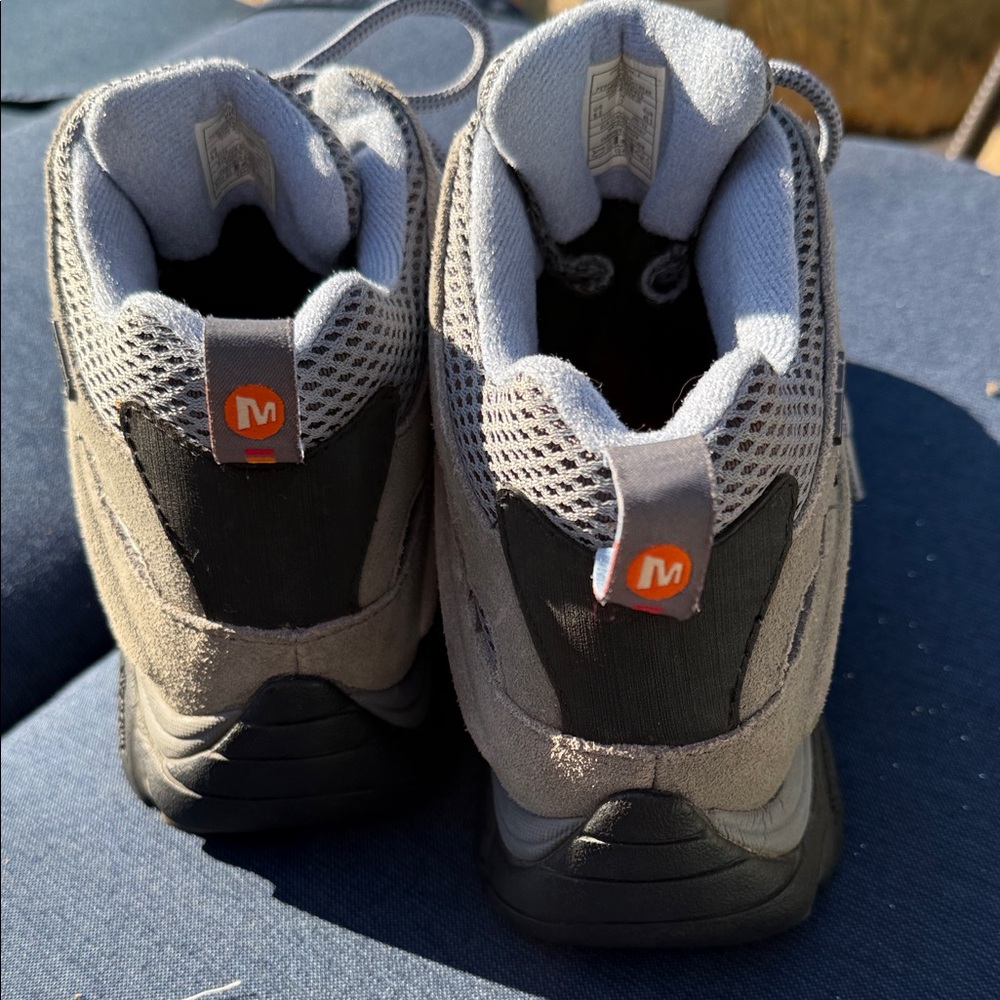 Merrell Moab Gray periwinkle Lace Up waterproof athletic hiking Boots - Picture 2 of 7
